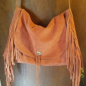 Forever 21 large suede fringe bad